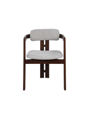 Fï Chair Donker Walnoot in Taupe-Grijs Stofbekleding