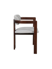 Fï Chair Donker Walnoot in Taupe-Grijs Stofbekleding