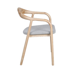 Helix Naturel Amerikaans Essenhout in Zacht Grijze Stoffenbekleding