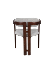 Fï Chair Donker Walnoot in Taupe-Grijs Stofbekleding