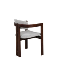 Fï Chair Donker Walnoot in Taupe-Grijs Stofbekleding